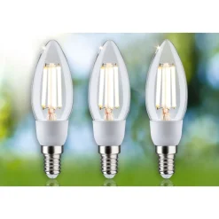 LED-filamenttilamppu Paulmann Eco-Line Candle, E14, 525lm, 2.5W, 3000K, kirkas, 3kpl