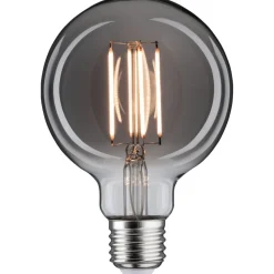 LED-filamenttilamppu Paulmann 1879 Edition Globe, G95, E27, 360lm, 8W, 1800K, himmennettävä, savulasi