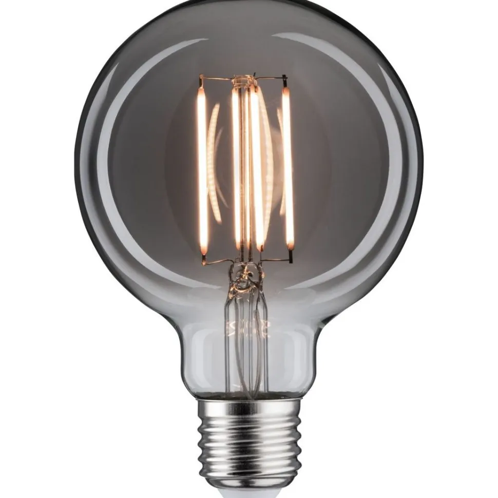 LED-filamenttilamppu Paulmann 1879 Edition Globe, G95, E27, 360lm, 8W, 1800K, himmennettävä, savulasi