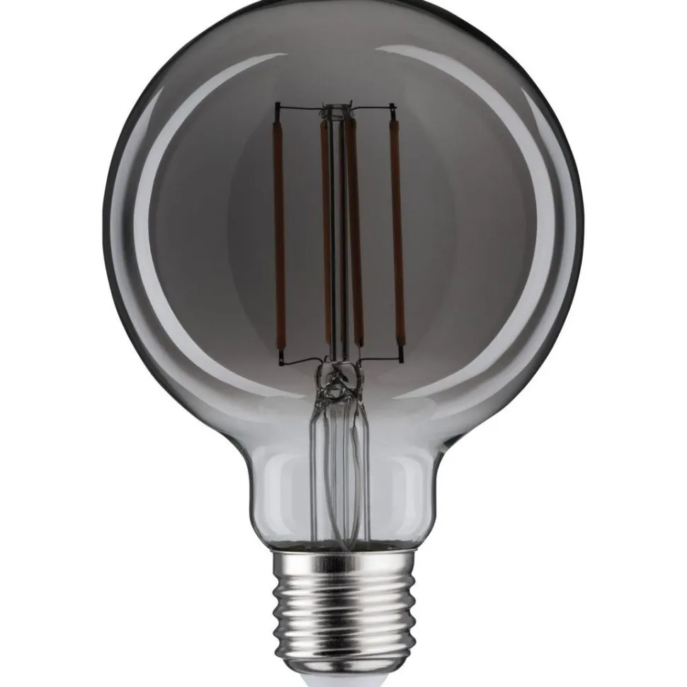 LED-filamenttilamppu Paulmann 1879 Edition Globe, G95, E27, 360lm, 8W, 1800K, himmennettävä, savulasi