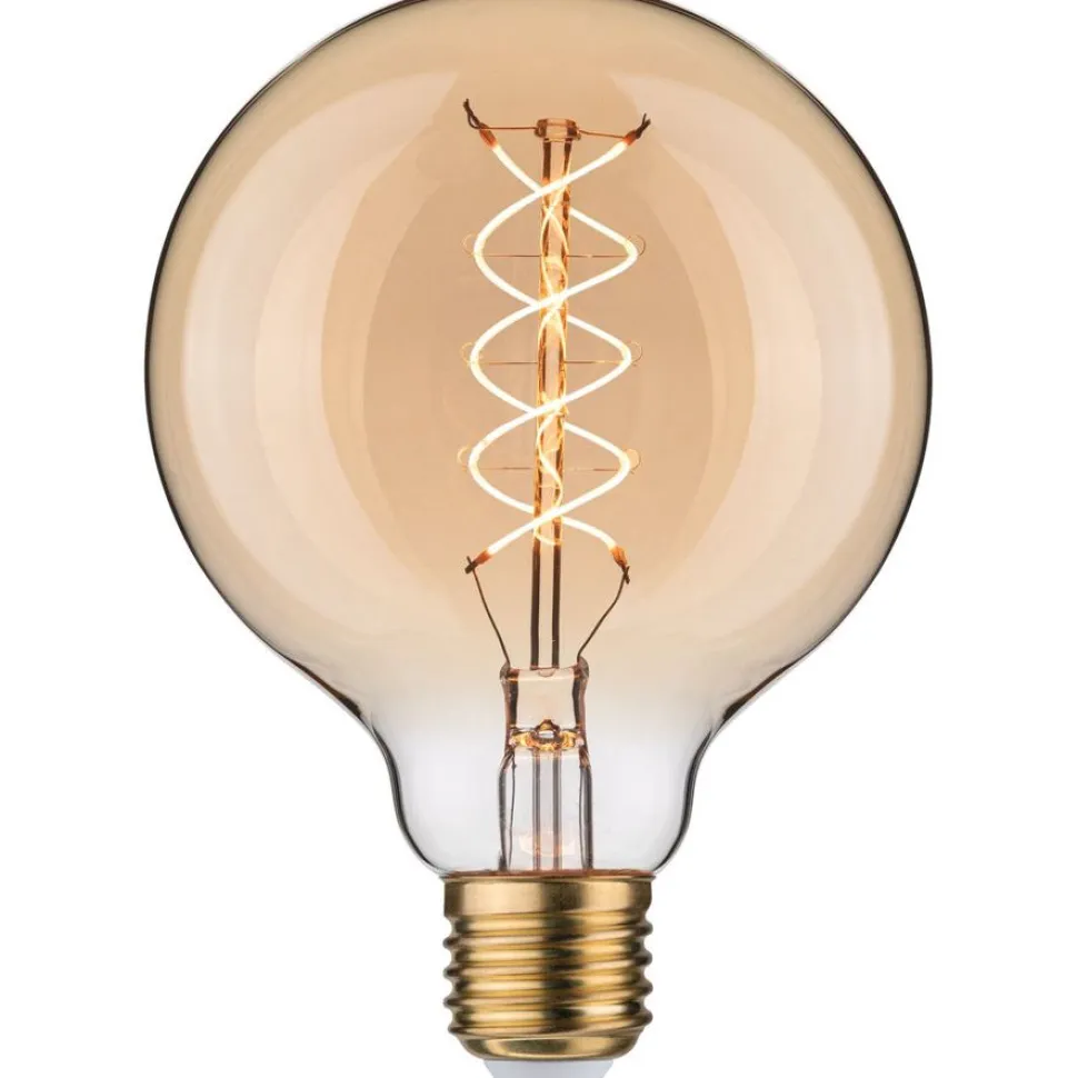 LED-filamenttilamppu Paulmann Rustic Shine Globe, S-muoto, 230V, 300lm, 4,2W, 1800K, himmennettä, kulta