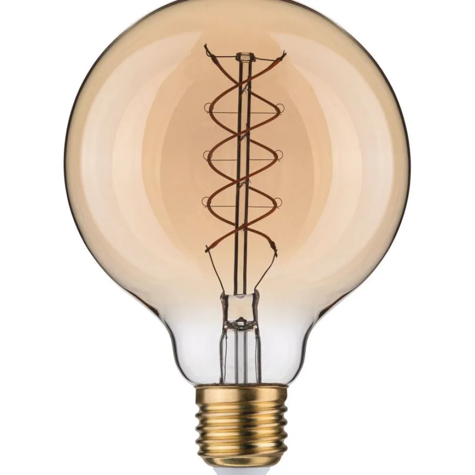 LED-filamenttilamppu Paulmann Rustic Shine Globe, S-muoto, 230V, 300lm, 4,2W, 1800K, himmennettä, kulta