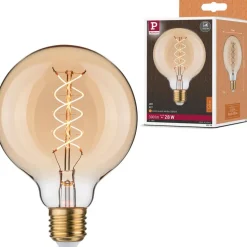 LED-filamenttilamppu Paulmann Rustic Shine Globe, S-muoto, 230V, 300lm, 4,2W, 1800K, himmennettä, kulta