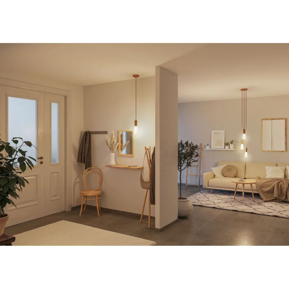 LED-filamenttilamppu Paulmann Lampion Corn, ST64, E27, 400lm, 4.3W, 3000K, himmennettävä, valkoinen