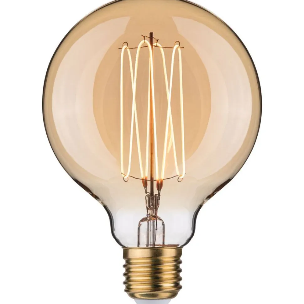 LED-filamenttilamppu Paulmann Rustic Shine Globe, I-muoto, 230V, 300lm, 4,2W, 1800K, himmennettä, kulta