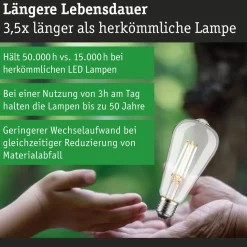 LED-filamenttilamppu Paulmann Eco-Line Corn, 230V, ST64, E27, 806lm, 4.3W, 3000K, himmennettävä, kirkas