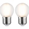 LED-filamenttilamppu Paulmann Drop, E27, 470lm, 5W, 2700K, matta, 2kpl