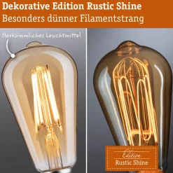 LED-filamenttilamppu Paulmann Rustic Shine Corn, S-muoto, 230V, 170lm, 4.2W, 1800K, himmennettä, savulasi