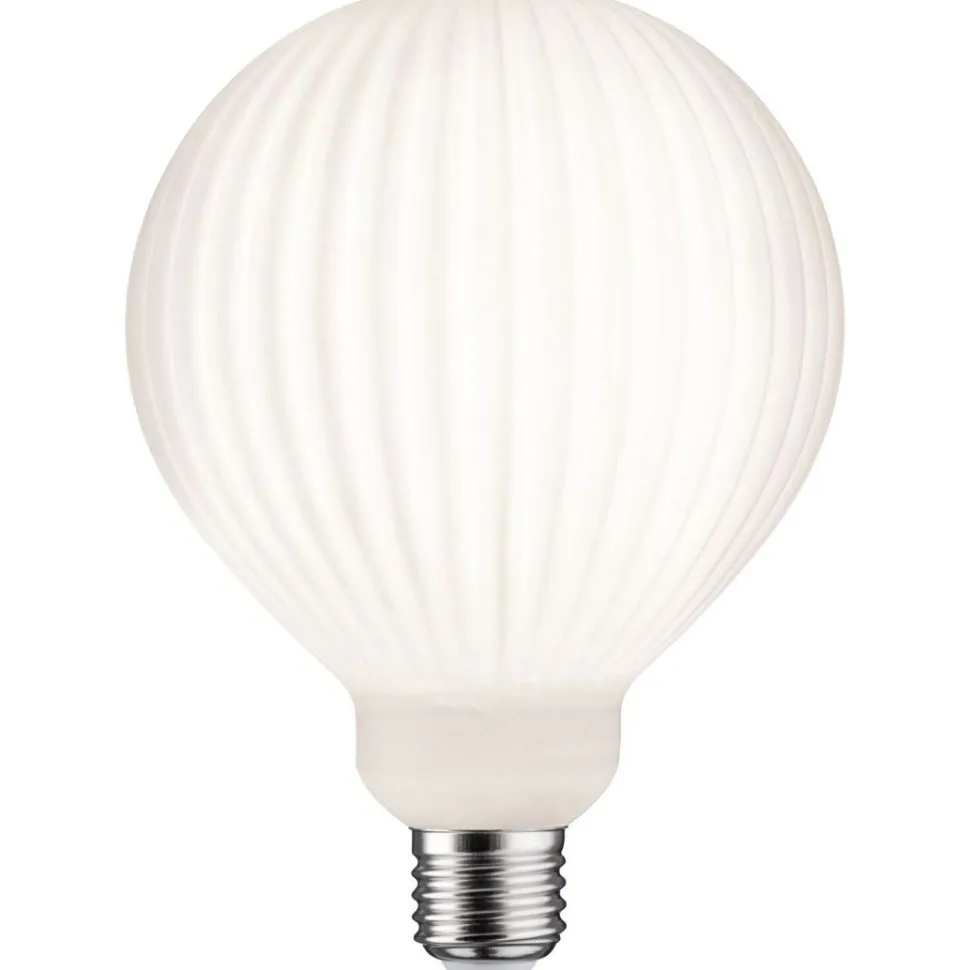 LED-filamenttilamppu Paulmann Lampion Globe, G125, E27, 400lm, 4.3W, 3000K, himmennettävä, valkoinen raita
