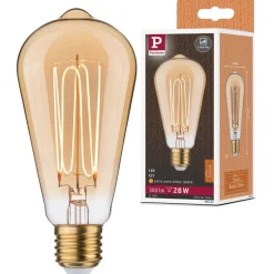 LED-filamenttilamppu Paulmann Rustic Shine Corn, I-muoto, 230V, 300lm, 4.2W, 1800K, himmennettä, kulta