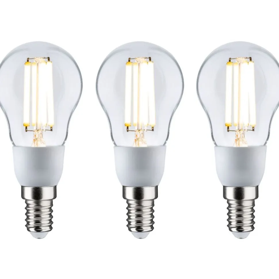 LED-filamenttilamppu Paulmann Eco-Line Drop, E14, 100mm, 525lm, 2.5W, 3000K, kirkas, 3kpl