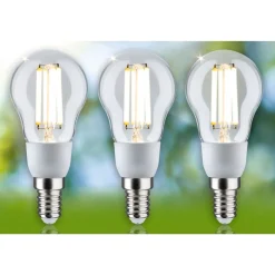 LED-filamenttilamppu Paulmann Eco-Line Drop, E14, 100mm, 525lm, 2.5W, 3000K, kirkas, 3kpl