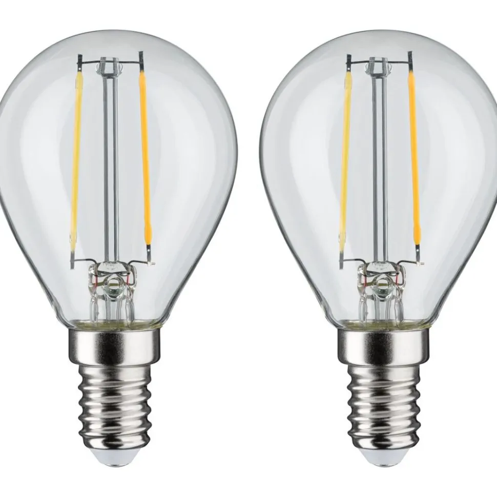 LED-filamenttilamppu Paulmann Drop, E14, 250lm, 2.7W, 2700K, kirkas, 2kpl