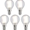 LED-filamenttilamppu Paulmann Drop, E14, 470lm, 4,8W, 4000K, matta, 5kpl