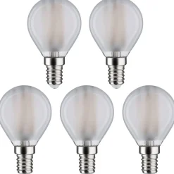 LED-filamenttilamppu Paulmann Drop, E14, 470lm, 4,8W, 4000K, matta, 5kpl
