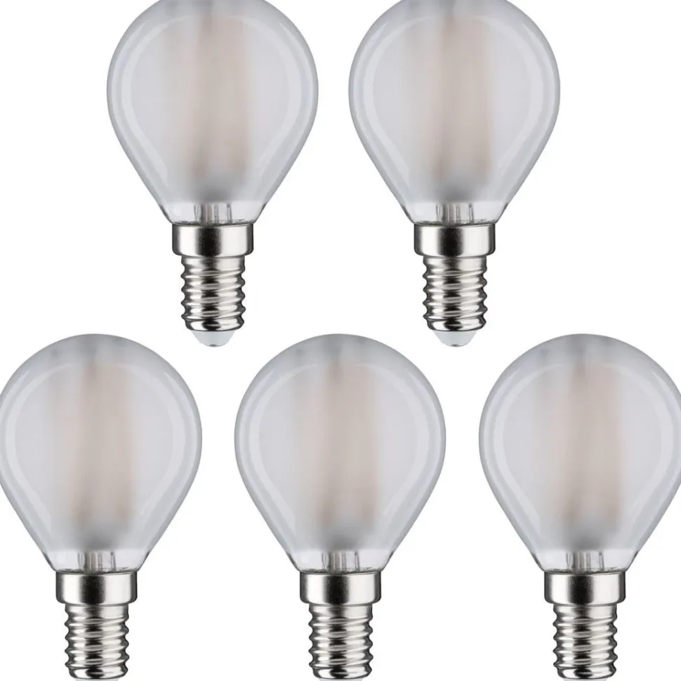 LED-filamenttilamppu Paulmann Drop, E14, 470lm, 4,8W, 4000K, matta, 5kpl