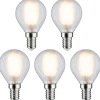 LED-filamenttilamppu Paulmann Drop, E14, 470lm, 4,8W, 2700K, matta, 5kpl
