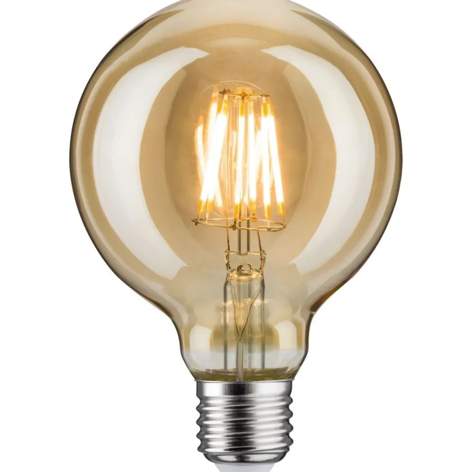 LED-filamenttilamppu Paulmann Globe, G95, E27, 450lm, 6W, 1700K, himmennettävä, kulta
