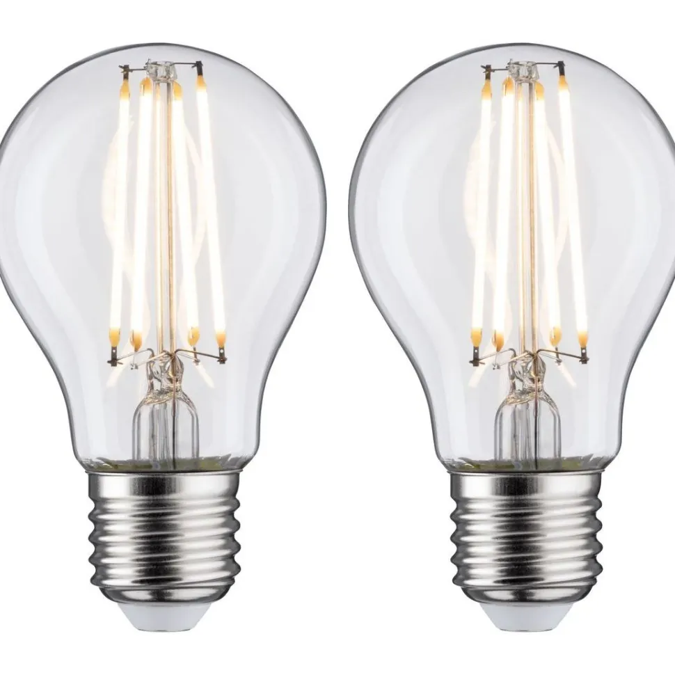 LED-filamenttilamppu Paulmann Pear, E27, 806lm, 7W, 2700K, kirkas, 2kpl