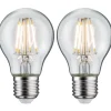LED-filamenttilamppu Paulmann Pear, E27, 470lm, 5W, 2700K, kirkas, 2kpl