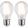 LED-filamenttilamppu Paulmann Pear, E27, 806lm, 7W, 2700K, matta, 2kpl