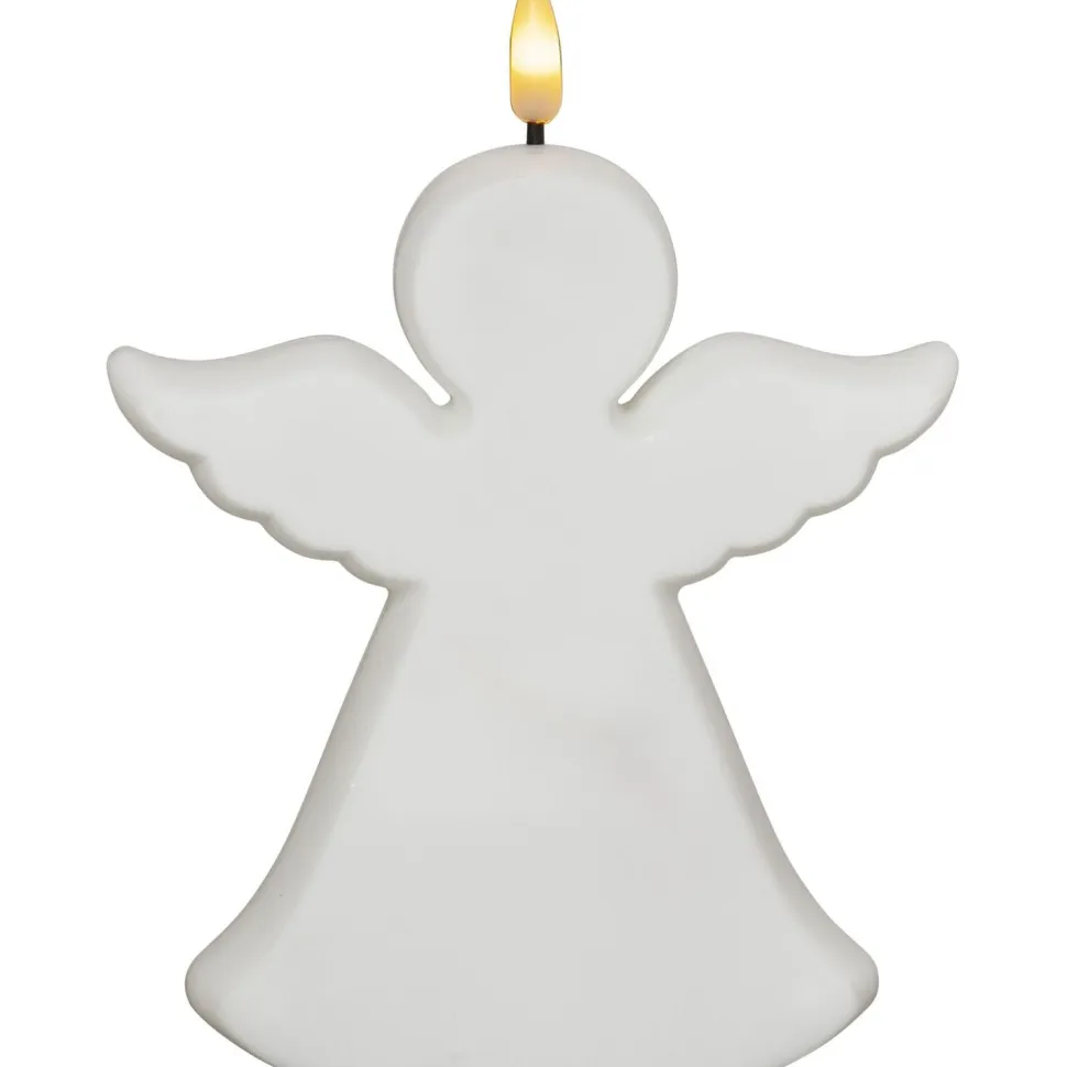 LED-hautakynttilä Star Trading Flamme Angel, 13,5x3,5x18cm, valkoinen