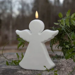 LED-hautakynttilä Star Trading Flamme Angel, 13,5x3,5x18cm, valkoinen