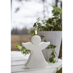 LED-hautakynttilä Star Trading Flamme Angel, 13,5x3,5x18cm, valkoinen