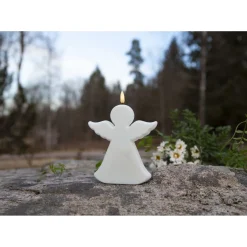 LED-hautakynttilä Star Trading Flamme Angel, 13,5x3,5x18cm, valkoinen