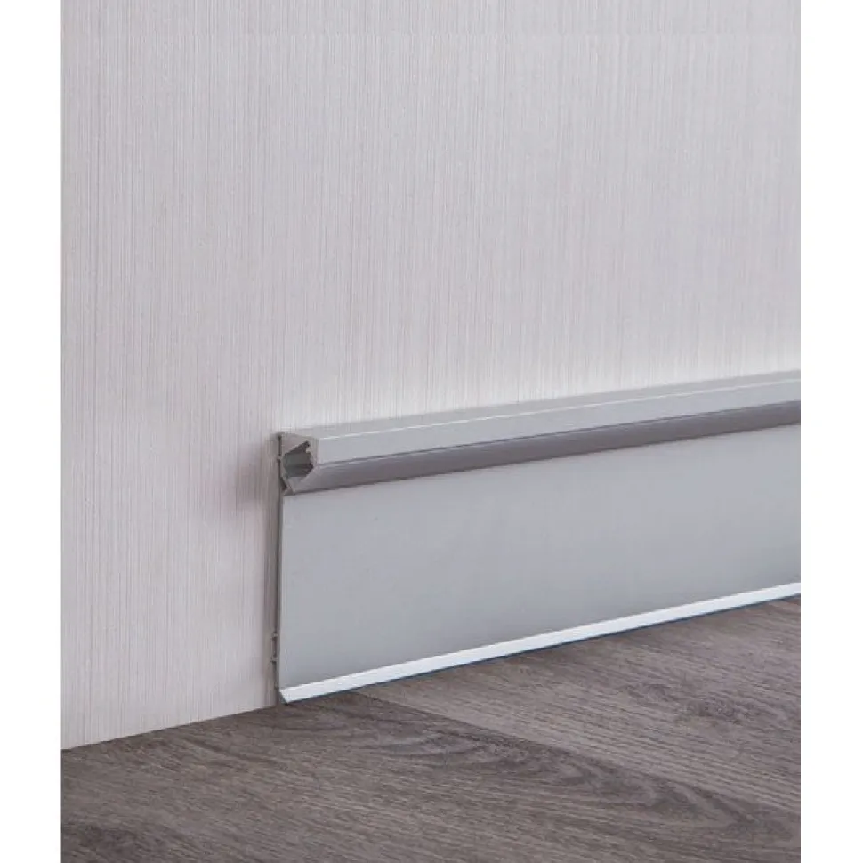 LED-jalkalista Euroshrink 320A, alumiini, 80mm x 2.5m, mattahopea