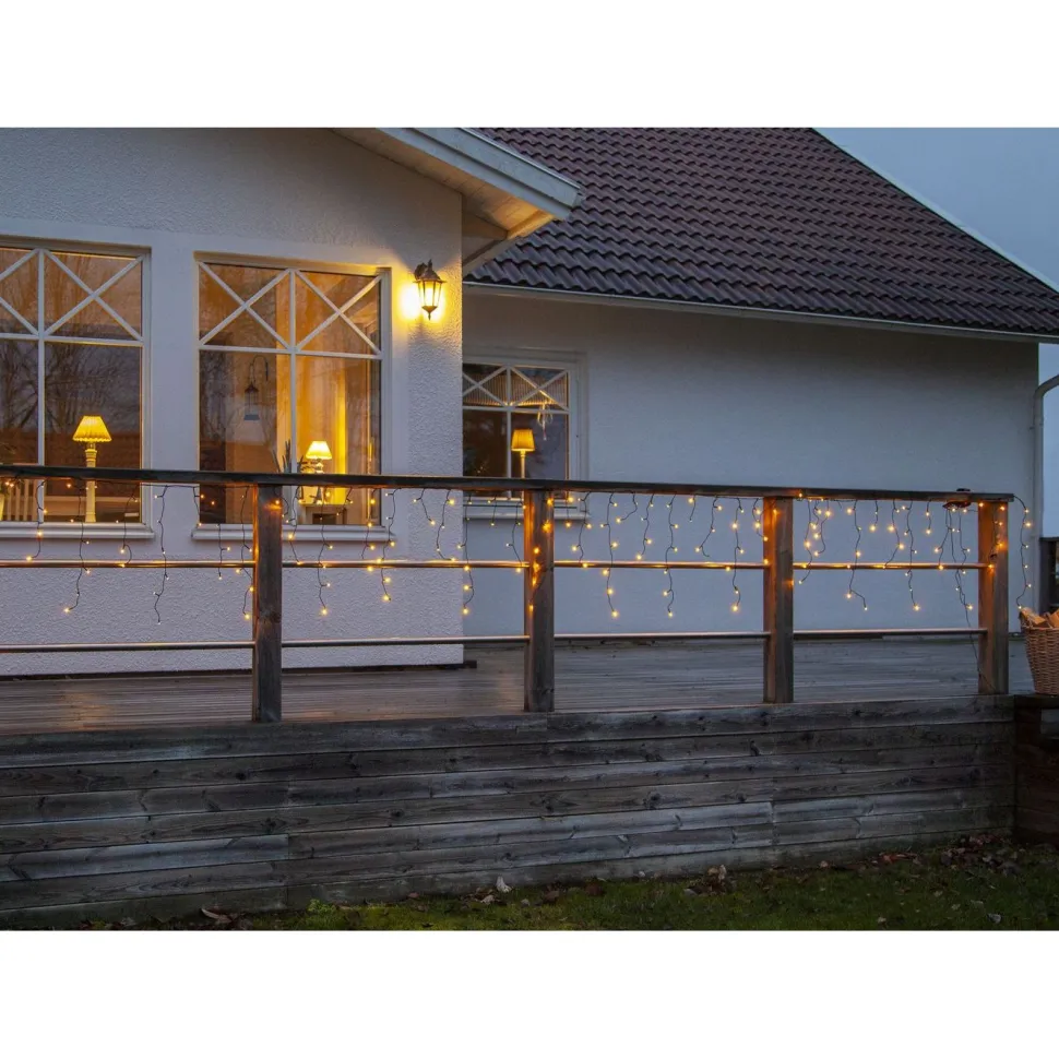 LED-jääpuikkovalosarja Star Trading Golden Warm White 240 valoa 5,9 m