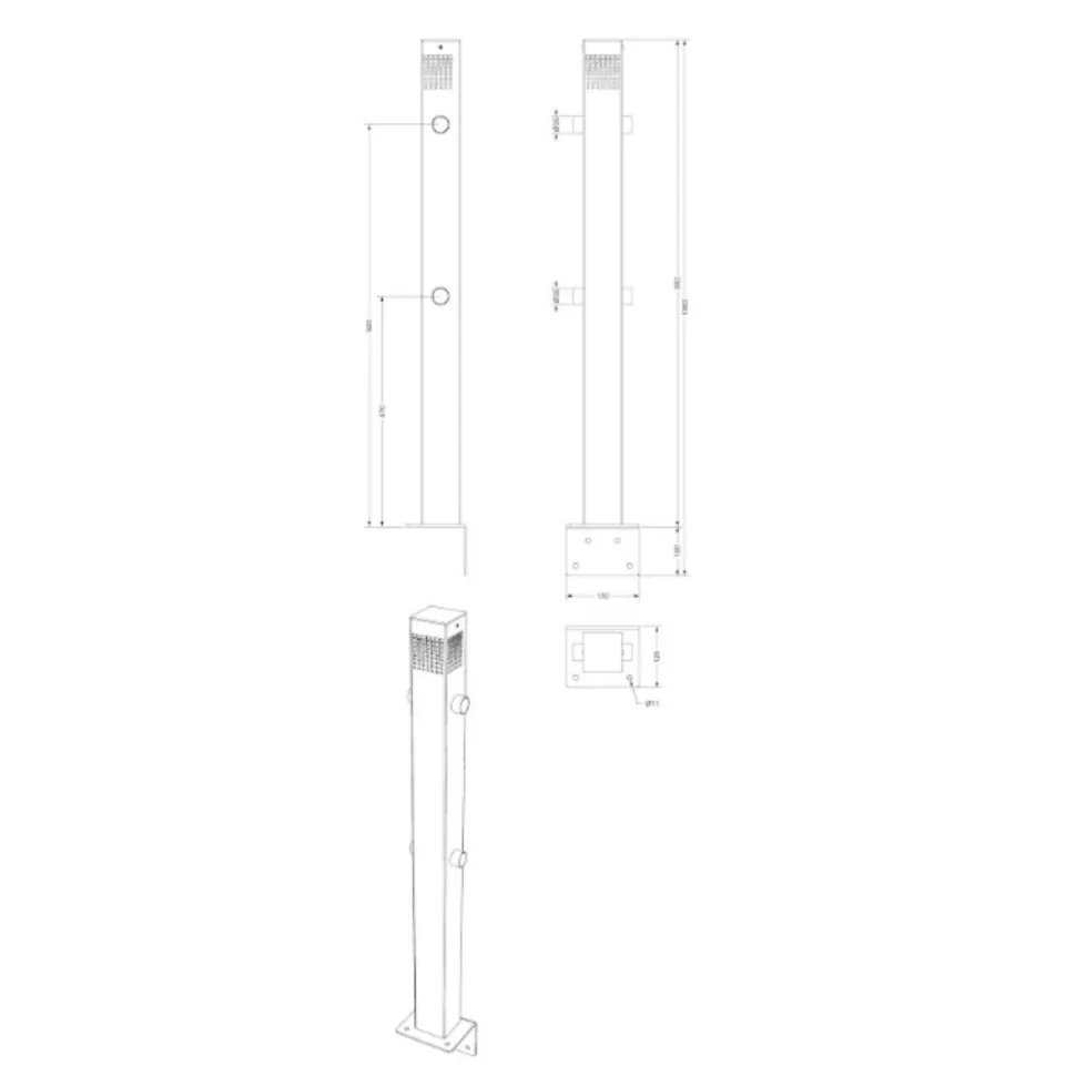 LED-kaidevalaisin laiturille Savorak, 99cm, rst, musta