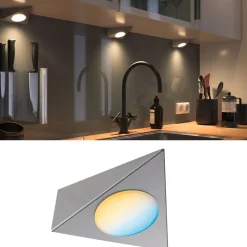LED-kalustevalaisin Paulmann Clever Connect Trigo, 2.1W, säädettävä värilämpötila, harjattu nikkeli