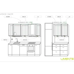 LED-kalustevalaisin Limente Flat 12 LUX 1 kpl + virtalähde valkoinen/musta