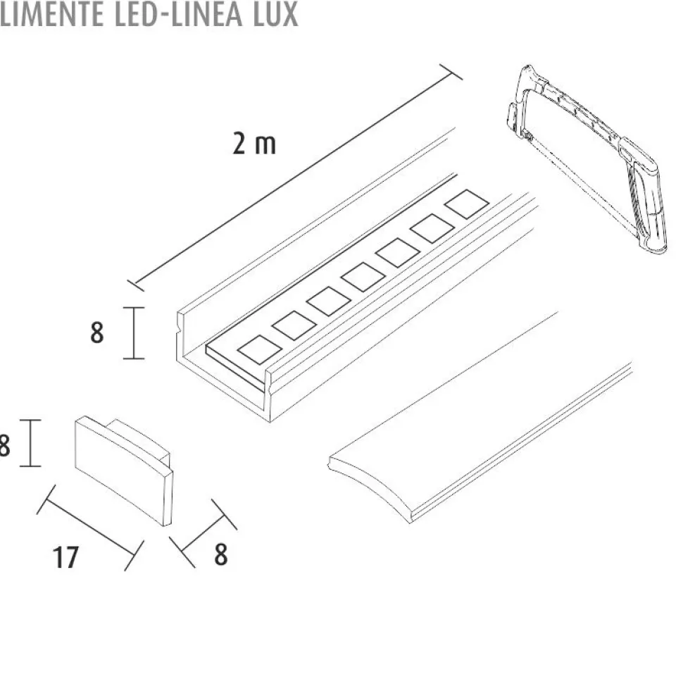 LED-kalustevalaisin Limente LED-Linea 40 Lux 4000x17x8 mm 4000K