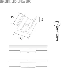 LED-kalustevalaisin Limente LED-Linea 20 Lux 2000x17x8 mm 3000K