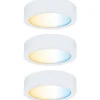 LED-kalustevalaisin Paulmann Clever Connect Disc, 3kpl, säädettävä värilämpötila, mattavalkoinen