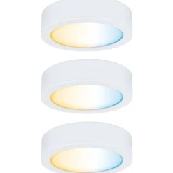 LED-kalustevalaisin Paulmann Clever Connect Disc, 3kpl, säädettävä värilämpötila, mattavalkoinen