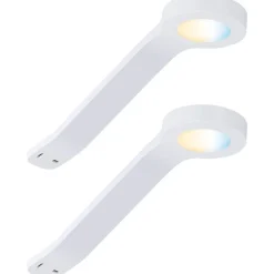 LED-kalustevalaisin Paulmann Clever Connect Mike, 2kpl, säädettävä värilämpötila, mattavalkoinen