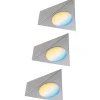 LED-kalustevalaisin Paulmann Clever Connect Trigo, 3kpl, säädettävä värilämpötila, harjattu nikkeli