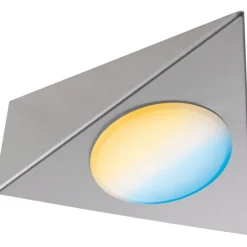 LED-kalustevalaisin Paulmann Clever Connect Trigo, 3kpl, säädettävä värilämpötila, harjattu nikkeli