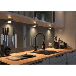 LED-kalustevalaisin Paulmann Clever Connect Trigo, 3kpl, säädettävä värilämpötila, harjattu nikkeli