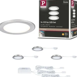 LED-kalustevalaisin Paulmann Ø65mm 3000K upotettava 2.5W 180lm kromi, 3kpl/pkt