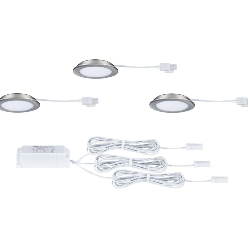 LED-kalustevalaisin Paulmann Ø65mm 3000K upotettava 2.5W 180lm kromi, 3kpl/pkt