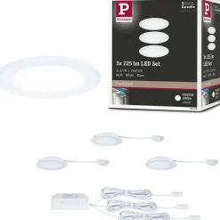 LED-kalustevalaisin Paulmann Ø65mm 3000K upotettava 2.5W 180lm kromi, 3kpl/pkt