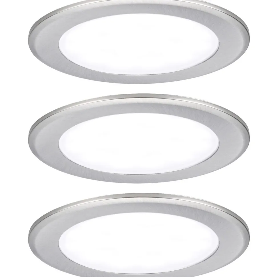 LED-kalustevalaisin Paulmann Ø65mm 3000K upotettava 2.5W 180lm kromi, 3kpl/pkt