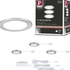 LED-kalustevalaisin Paulmann Ø65mm 3000K upotettava 2.5W 180lm kromi, 3kpl/pkt