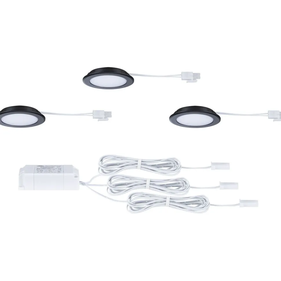 LED-kalustevalaisin Paulmann Ø65mm 3000K upotettava 2.5W 180lm kromi, 3kpl/pkt