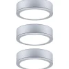 LED-kalustevalaisin Paulmann Pukk, 3kpl, 3.5W, 65mm, 210lm, mattakromi
