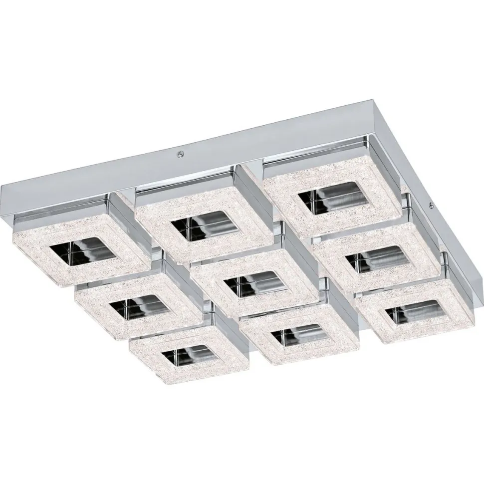 LED-katto-/seinävalaisin Eglo Fradelo 440x440mm 9-osainen kromi kristalli 95658